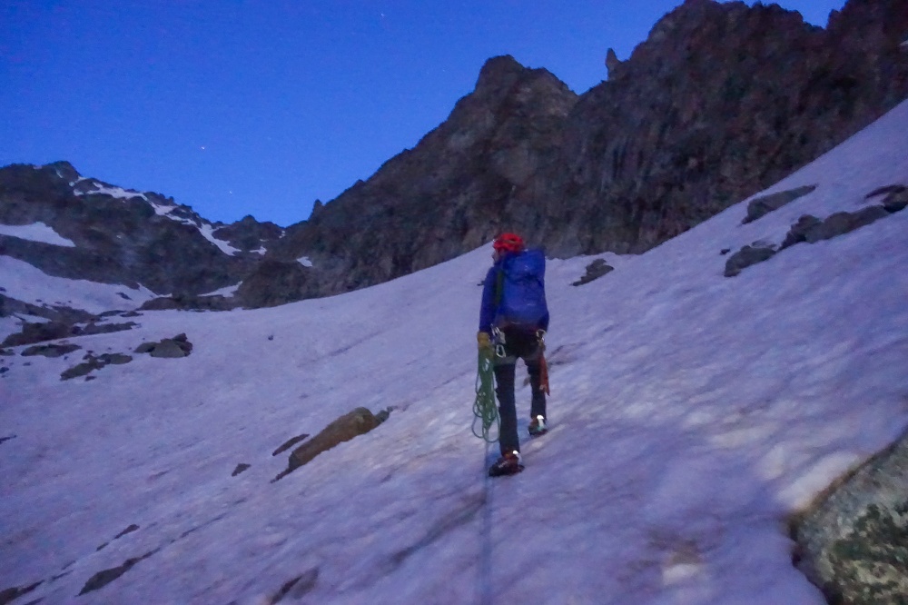 Dans l'approche de l'arête SE du Grand Darray