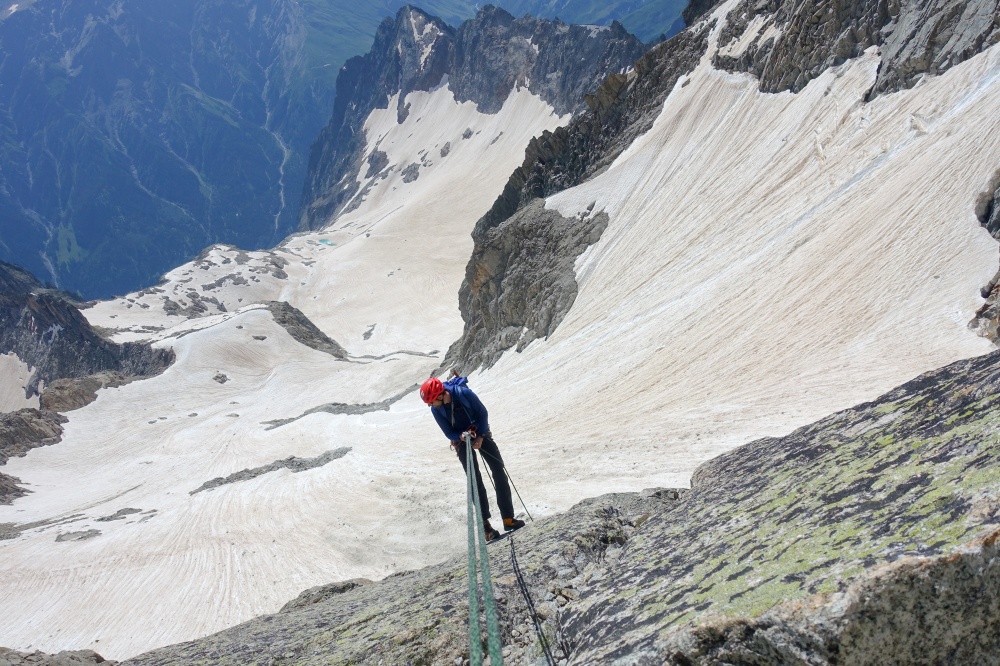 Rappel depuis la brèche du Grand Darray