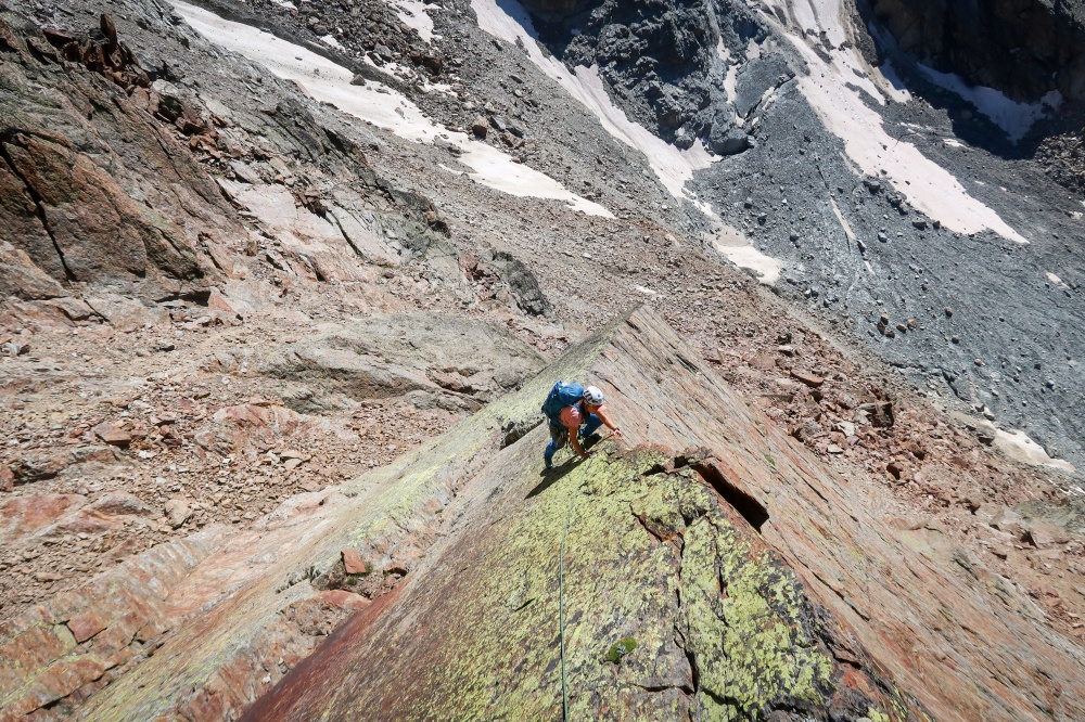 dans la troisième longueur, sur le grand gendarme du Jegiturm