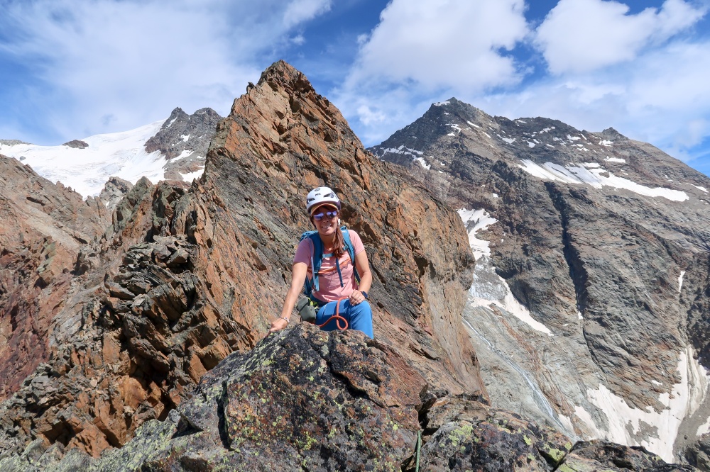 petit moment de repos pour la photo sur l'arête du Jegigrat