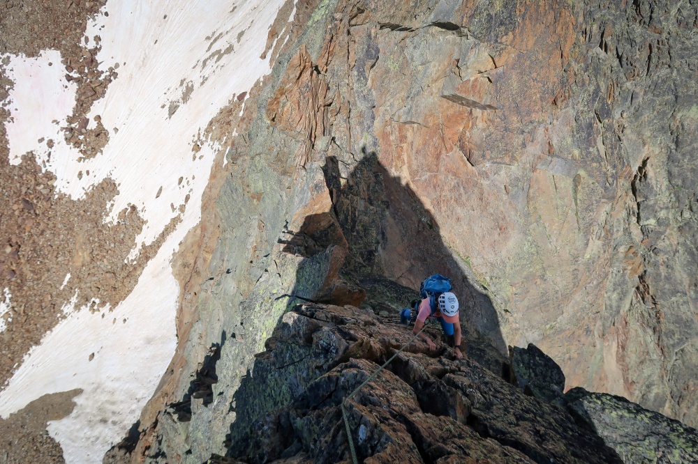 escalade d'un des gendarmes de l'arête